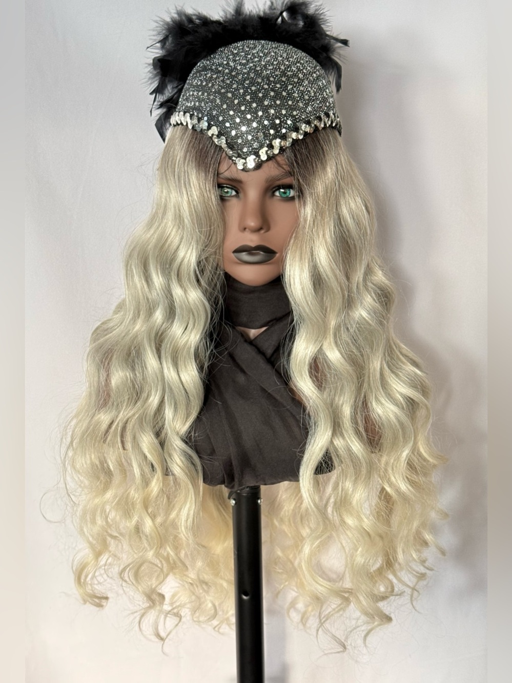 Long “Put On & Go” Ombre Platinum Mix Color Premium Fiber Wig - Events/Cosplay